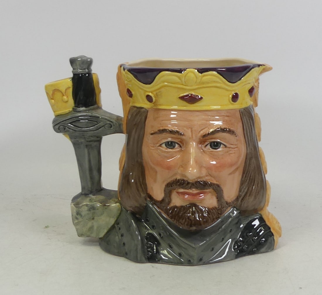 Royal Doulton Double sided Large Character Jug King Arthur & Guinevere D6836. (1 of 3)