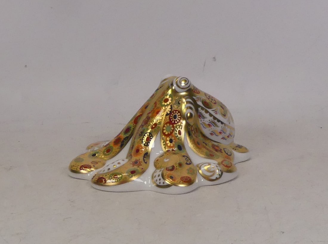 Royal Crown Derby, Octopus Paperweight. Gold stopper. (1 of 3)