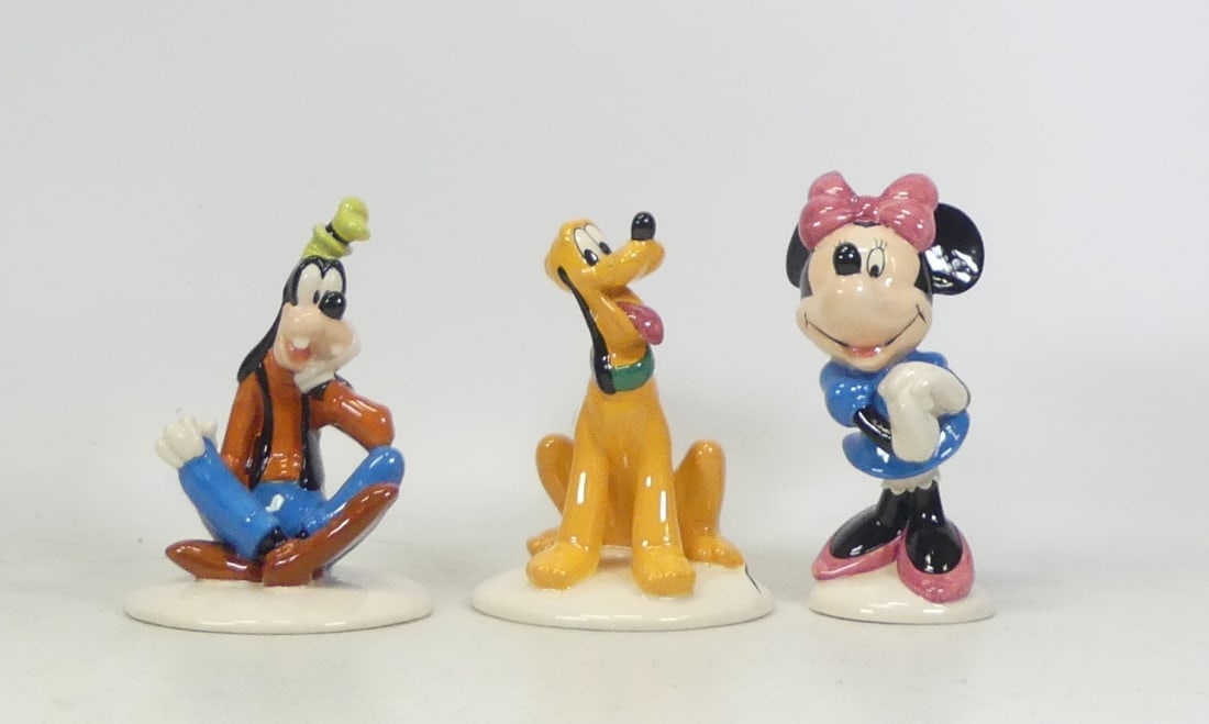 Royal Doulton, The Mickey Mouse Collection Goofy MM5, Pluto MM6 and Minnie Mouse MM2. Boxed. (3) (1 of 3)