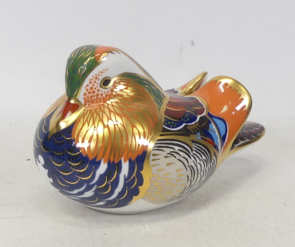 Royal Crown Derby, Duck paperweight. Gold stopper. (1 of 3)