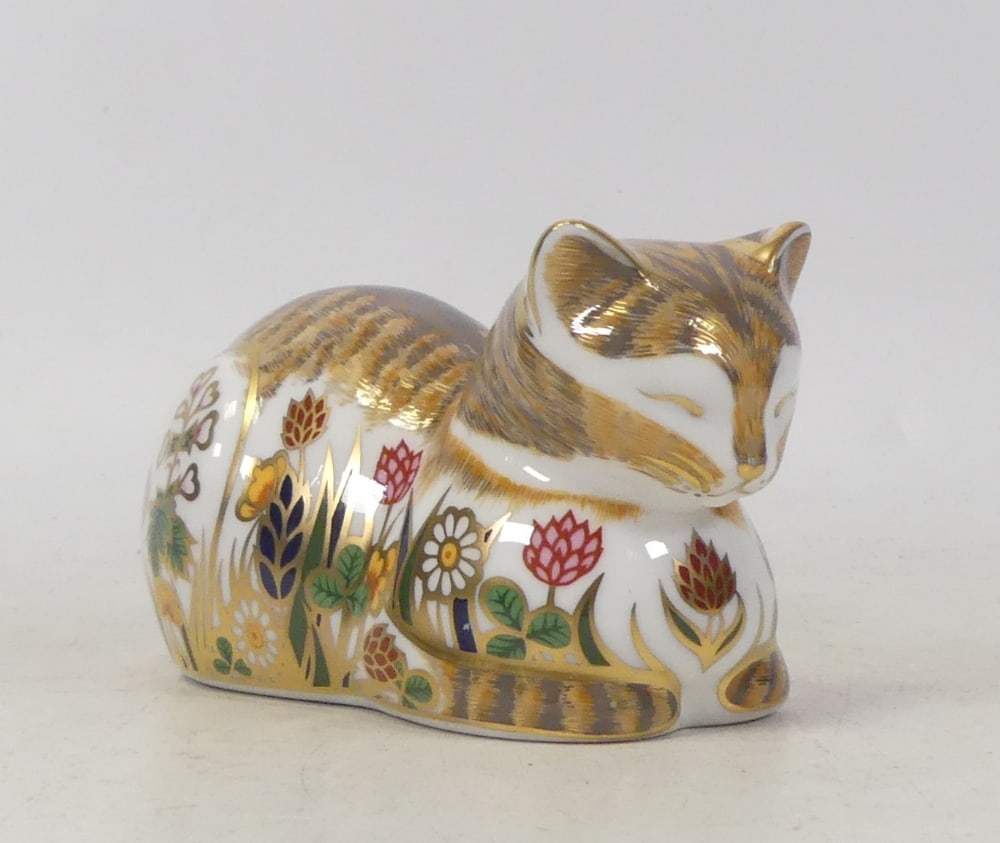 Royal Crown Derby, Clover paperweight. Gold stopper.: Royal Crown Derby, Clover paperweight. Gold stopper.