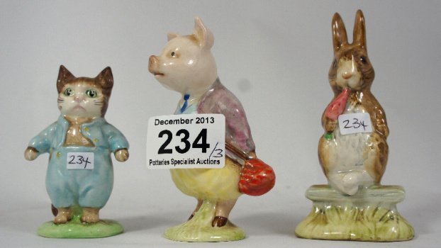 Beswick Beatrix Potter Figures Piggin bland, fierce bad: Beswick Beatrix Potter Figures Piggin bland, fierce bad rabbit, Tom Kitten (3)