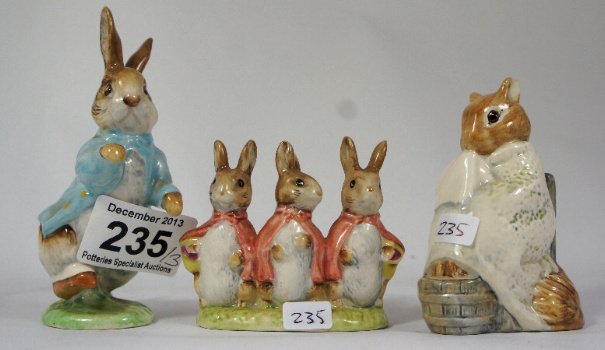 Beswick Beatrix Potter Figures Peter Rabbit, Flopsy Mop: Beswick Beatrix Potter Figures Peter Rabbit, Flopsy Mopsy & Cottontail, Chippy hackey BP3B(3)