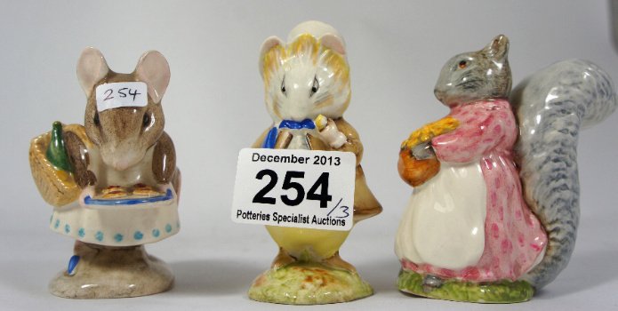 Beswick Beatrix Potter Figures Amiable Guinea Pig, Good: Beswick Beatrix Potter Figures Amiable Guinea Pig, Goody Tiptoes, Appley Dapply BP3A (3)
