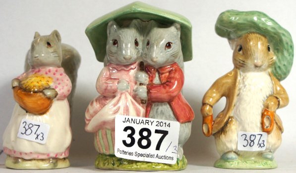 Beswick Beatrix Potter figures Goody Tiptoes, Goody and: Beswick Beatrix Potter figures Goody Tiptoes, Goody and Timmy Tiptoes and Benjamin Bunny, All BP3B (3)