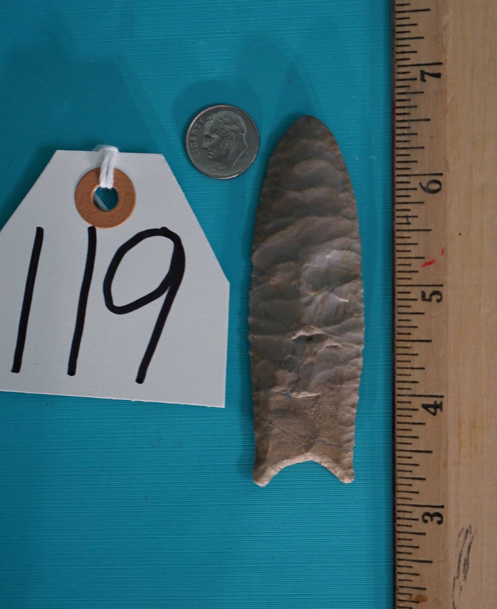 Rare 3 3/8" Authentic Paleo Clovis Arrowhead Indian Artifact Auction