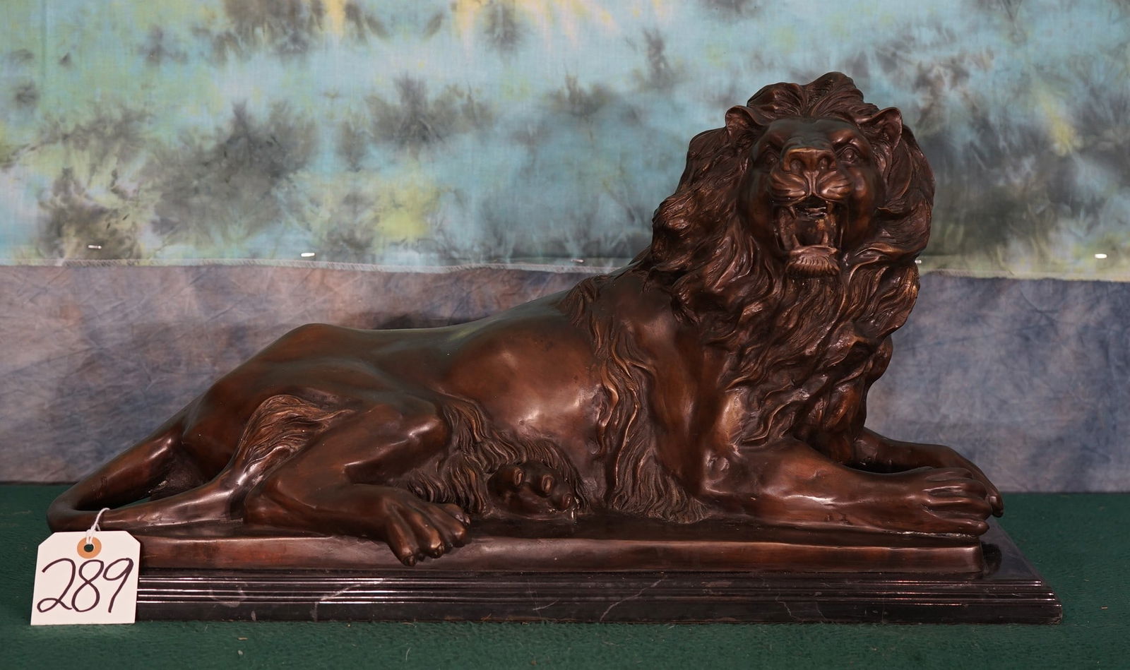 Large African Lion Bronze on Marble Base by Antoine-Louis Barye (1 of 3)