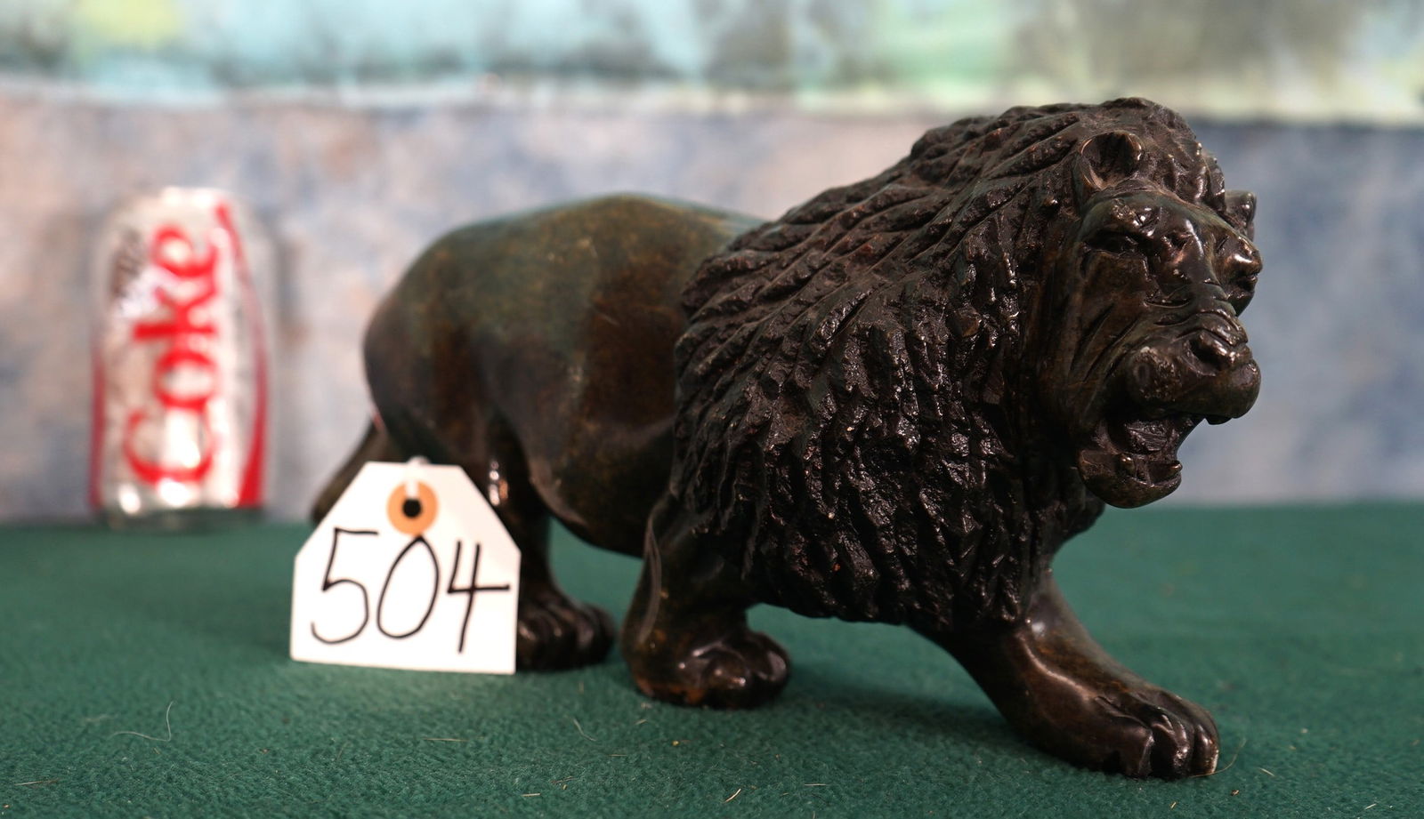 African Soapstone Carved Lion (1 of 2)