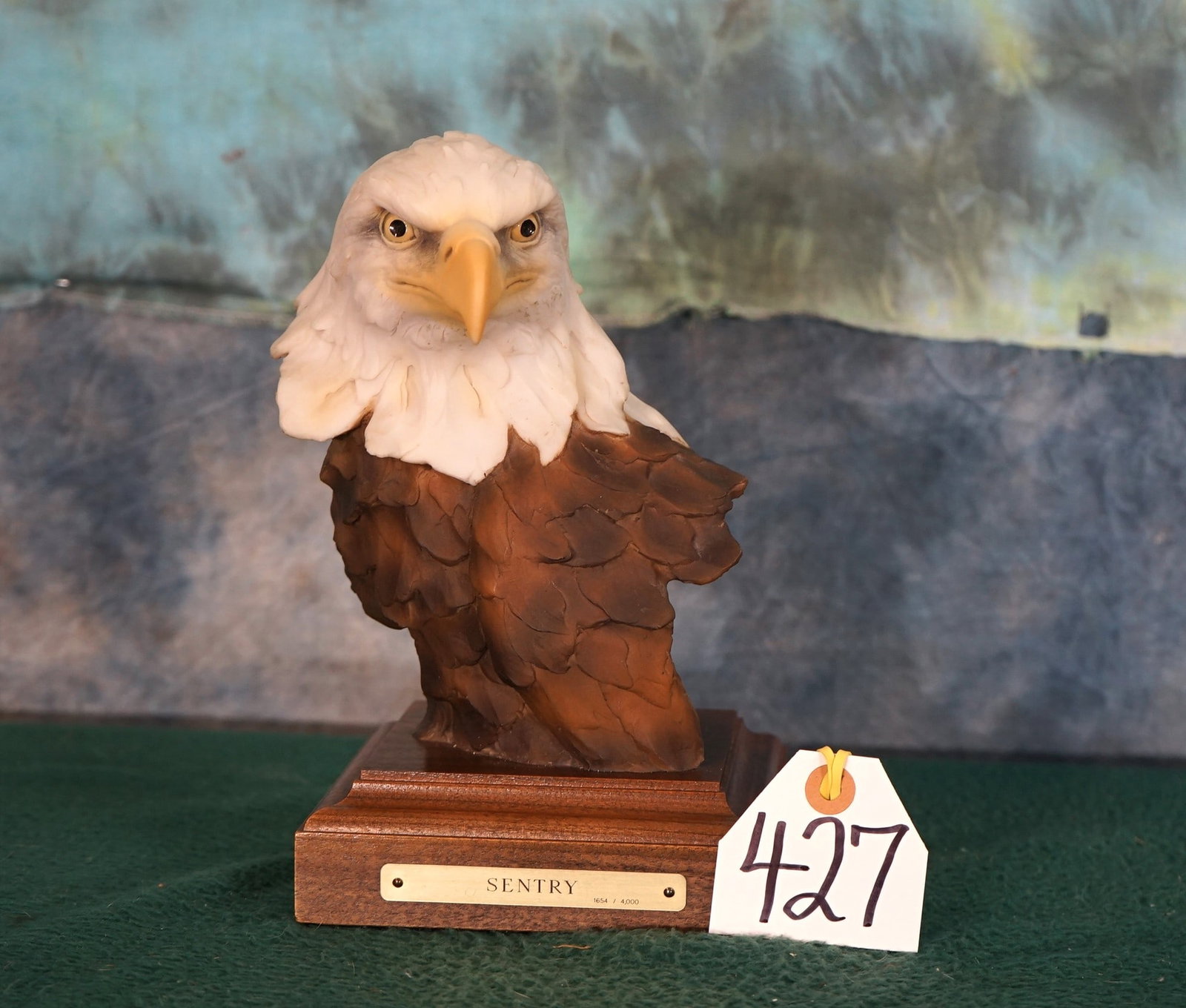 "The Sentry" Ceramic American Bald Eagle Head Bust on Stand (1 of 2)