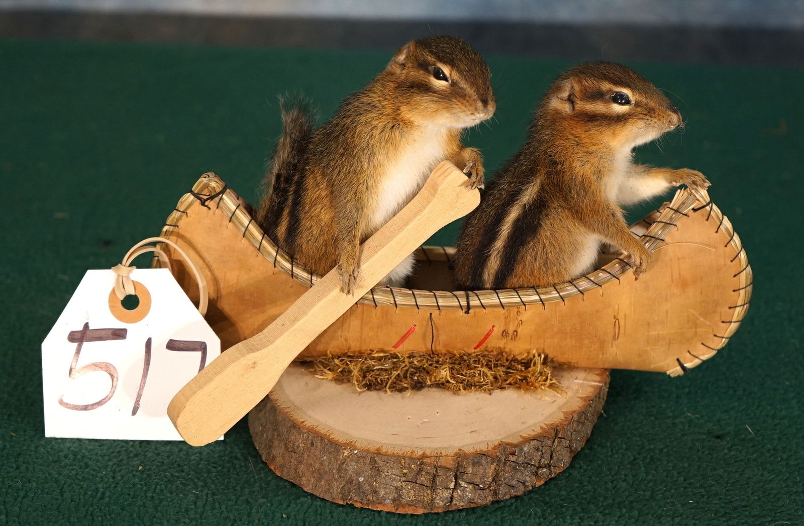 Two Chipmunks  in a Canoe going Fishing Taxidermy Novelty Mount (1 of 2)