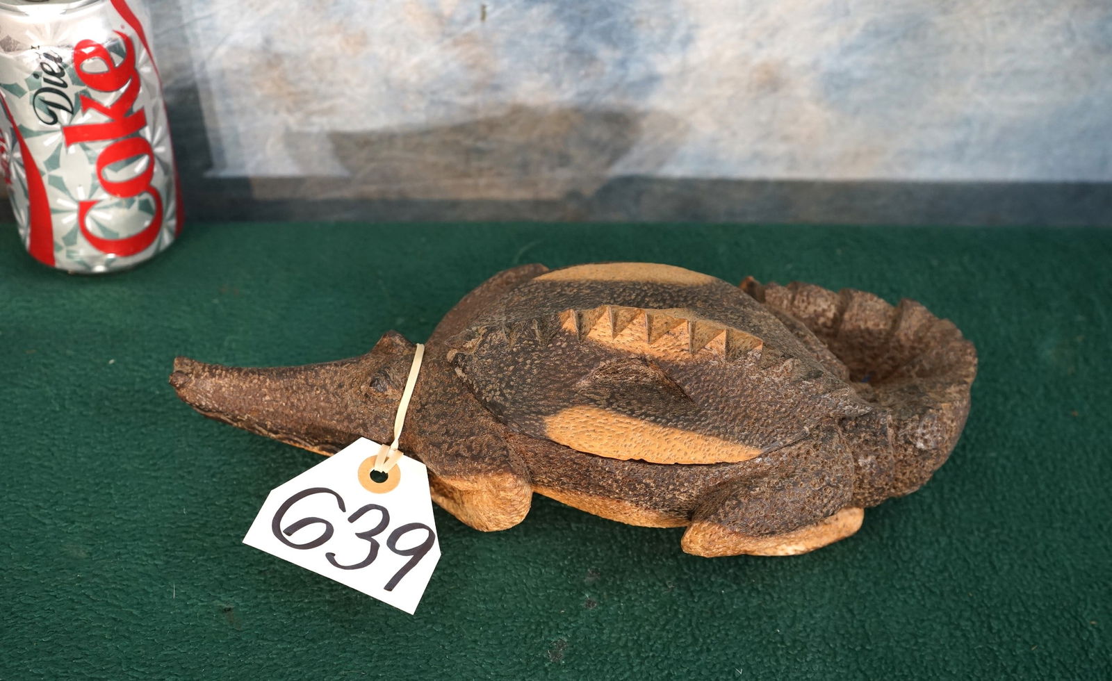 Wood Carved Crocodile Jewelry Box or Candy Dish (1 of 2)
