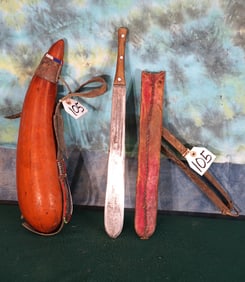 Kalahari Bushmen's Semi Knife & Handmade Water Bottle