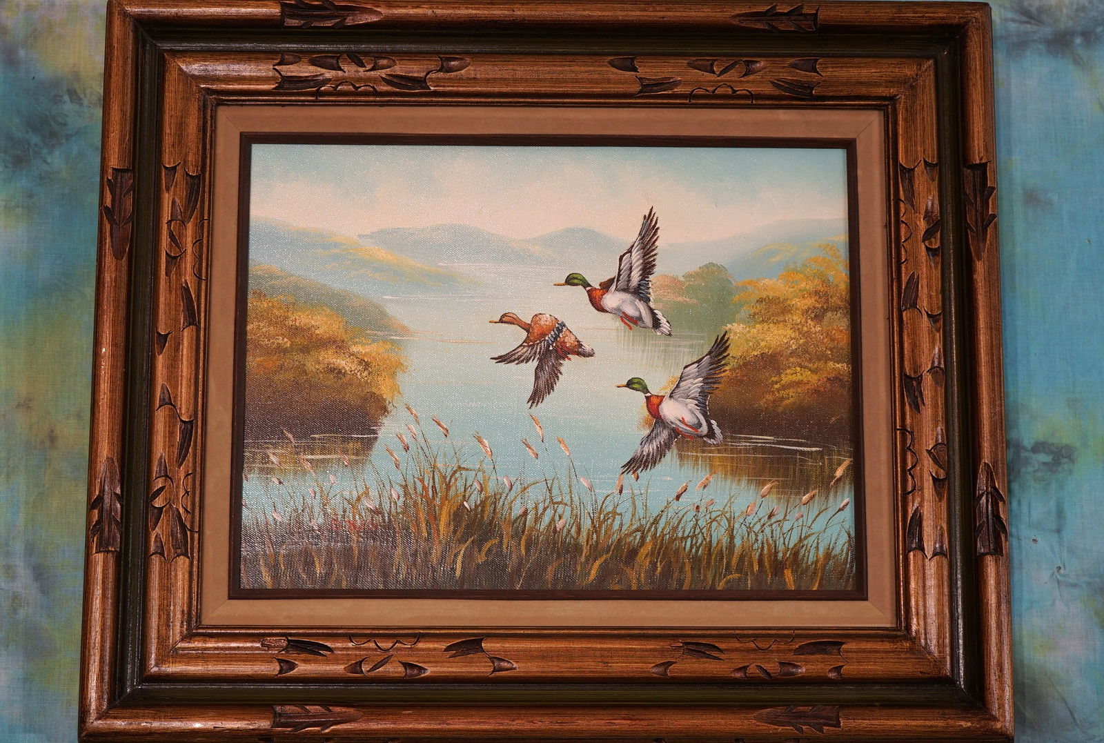 Three Mallard Duck Flying Framed Painting (1 of 2)
