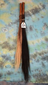 Pair of African Black & Blue Wildebeest Tail Flyswatters Taxidermy