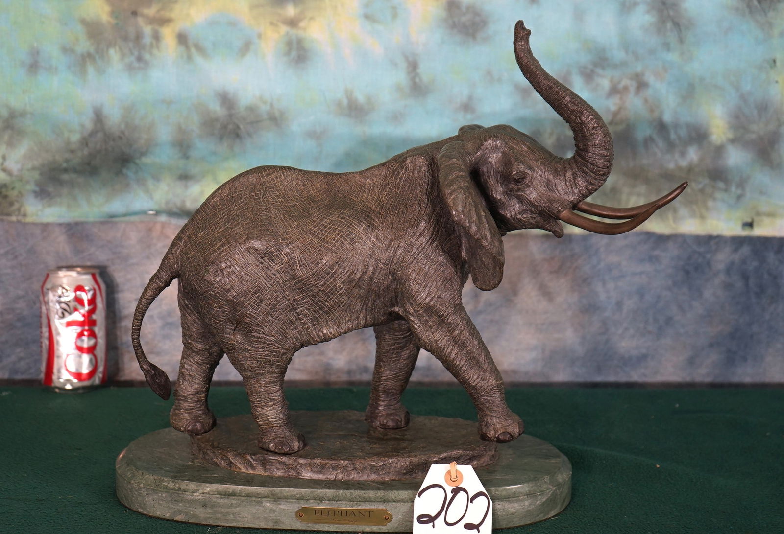 Beautiful Bronze Elephant on Marble Base by Tom Knapp (1 of 3)