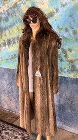 Long Ladies "size M/L" Beaver Fur Coat by Zinman Furs of Camden, New Jersey