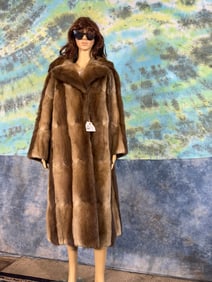 Cool Ladies Long Sheared Beaver & Pine Martin mix Fur Coat size L/XL, by Doris Formure Furs