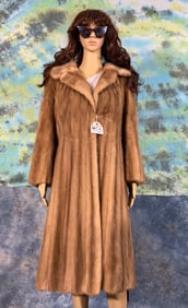 Ladies Long Blonde Mink Coat size S/M by SSM Furs