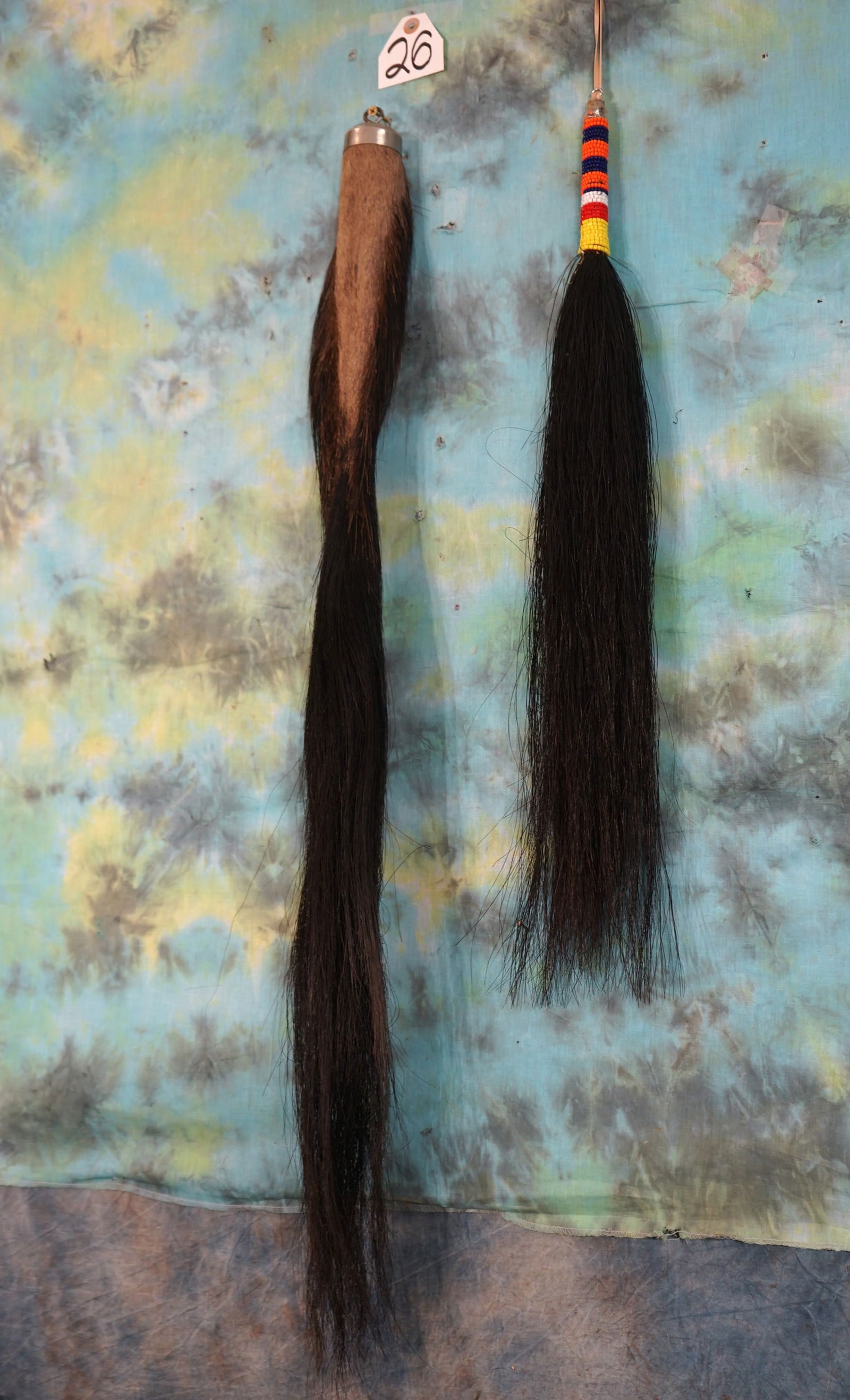 African Black & Blue Wildebeest Tail Flyswatters Taxidermy (1 of 2)