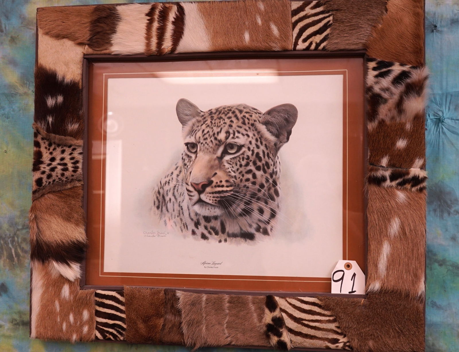 Leopard Head Print with an Animal Skin Decorative Frame (1 of 2)