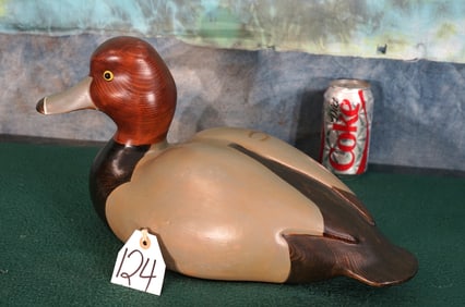 Large Wood Carved Canvasback Decoy "For display decor"