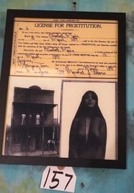 Quality Framed Copy of a Old West Prostitution License