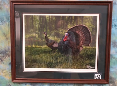 Framed Wild Turkey Print called "Strutting Grounds" by Eddie Le Roy