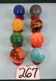(8)Gorgeous Gemstones Spheres on Stands