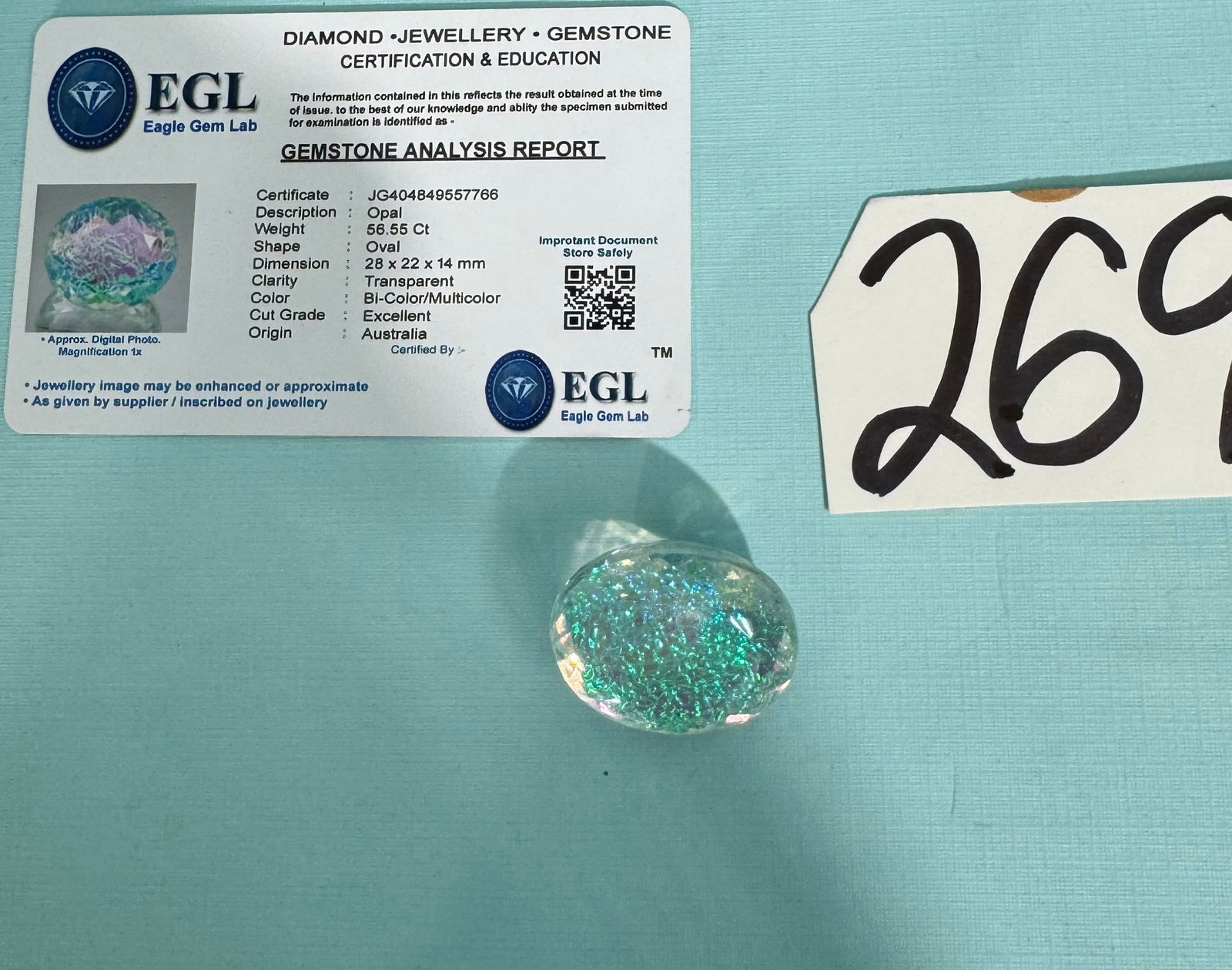 Stunningly Beautiful-Multicolor 56.55 Ct. Monarch Fire Opal Loose Gemstones from Australia (1 of 5)