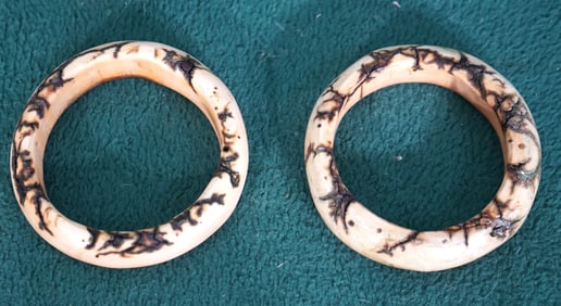 Pair of Beautiful & Very Rare African Elephant Sole Bracelets
