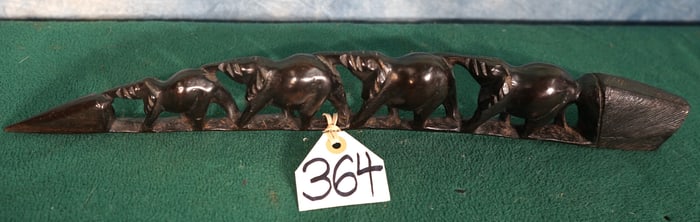 Ebony Wood Hand Carving of Four Elephants Table Decor