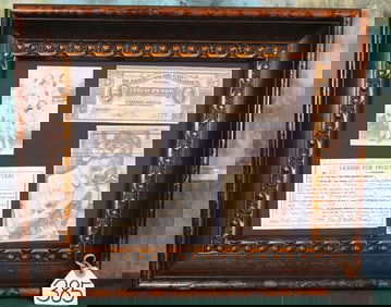 Quality Framed Copy of Old West Prostitution License