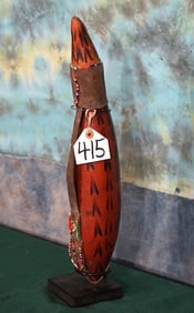 African Kalahari Bushman's Water Bottle on Display Stand