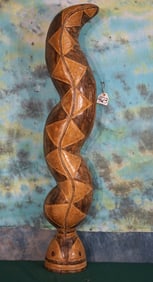 Large Wooden Gaboon Viper Hand Carved East African Decor