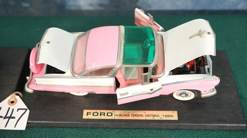Pair of Antique Models Cars on Stands