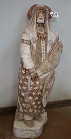 Native American Carved Marble Statue of Northwest Chief