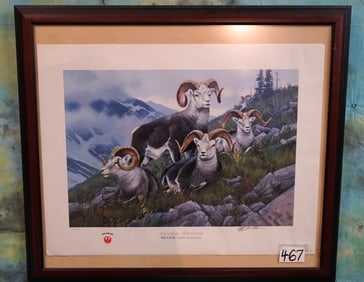 Ruger's North American Big Game Print of Canadian Stone Sheep Rams called "Mountain Guardians"