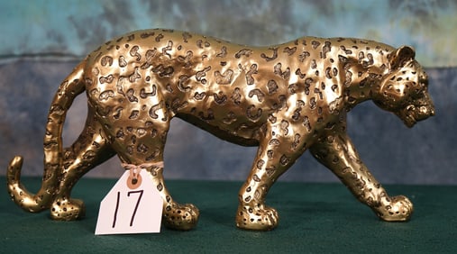 Beautiful Golden Leopard Ceramic Decoration