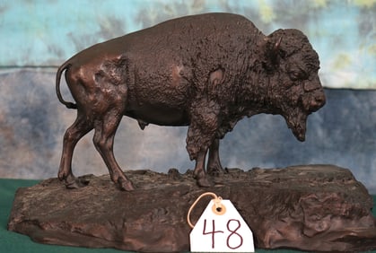 American Bison Bull Resin Statue