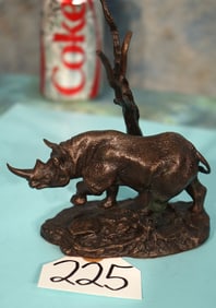 African Black Rhino Solid Bronze by the Franklin Mint