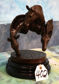 Three Zebras Bronze "At the Waterhole" by M. Lopez