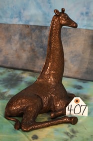 Beautiful Laying Giraffe Bronze