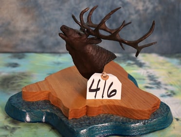 Elk Shoulder Pedestal Bronze