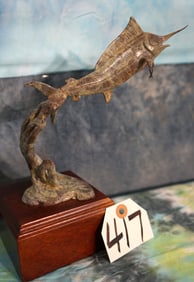 Beautiful Marlin Fish Bronze done by L. Osta