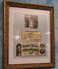 Framed Copy of Authentic Old West Prostitution License