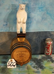 Polar Bear Whiskey Barrel Container For Wall or Table Decor