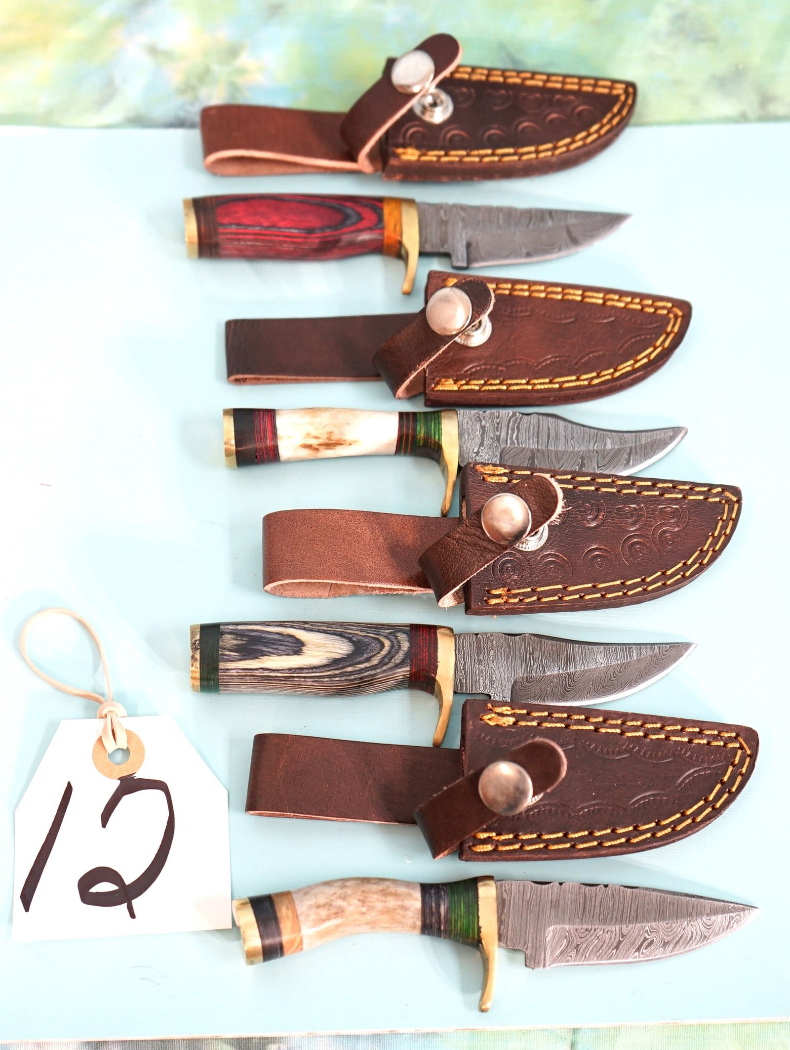 Four Brand New Hunting Knives with Leather Sheaths (1 of 3)