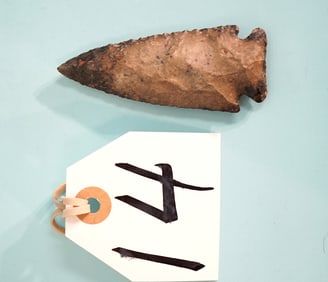 3 1/2" Authentic Kirk Corner Notched Archaic Spear Point Artifact Arrowhead