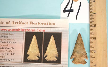 Carter Cave Flint Beveled Kentucky Dovetail Authentic  Arrowhead