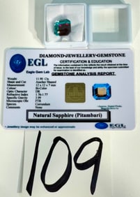 Stunning 11.90 Cts. Asscher Shaped Pitambari Natural Sapphire Loose Gemstone